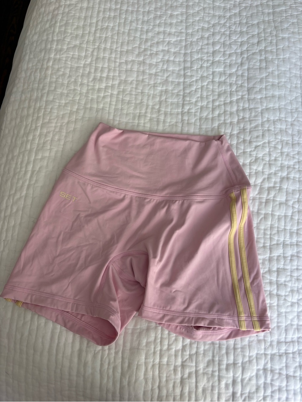 SET Active Pink breathe Duo Stripe Shorts in Taffy - Picture 2 of 4